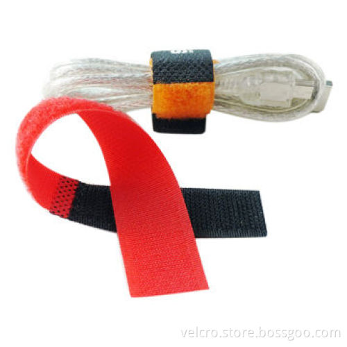 Red nylon material Velcro cable with welding joint